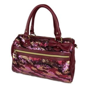 Betsey Johnson Purple Sequin Bag w/ Accent Bow